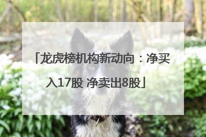 龙虎榜机构新动向：净买入17股 净卖出8股